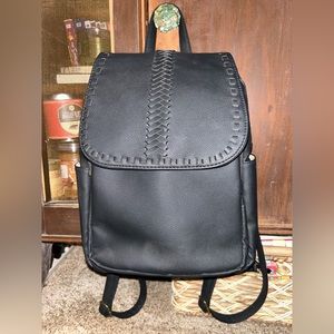 Black Faux leather backpack purse